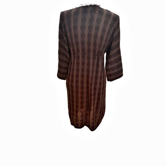 Vintage Max Studio V neck black/brown sweater dress size large - Picture 6 of 8